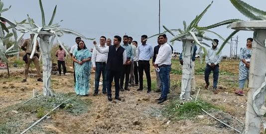 विकासकामांच्या पाहणी करिता जिल्हाधिकारी ‘ऑनफिल्ड’