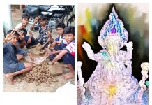 शंकरपुरच्या चिमुकल्यांनी साकारली “बाप्पांची” मूर्ती !