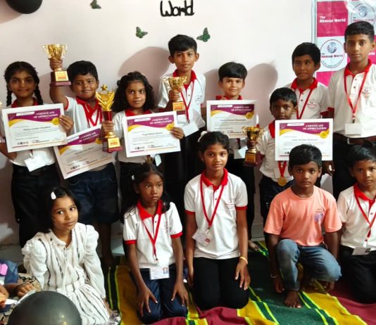 राष्ट्रीय ऑनलाइन अबॅकस स्पर्धेचा बक्षीस वितरण समारंभ उत्साहात संपन्न
