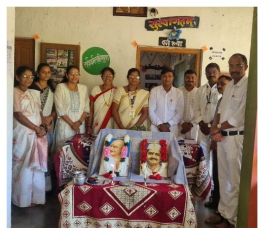 सुजाता कन्या विद्यालय अड्याळ येथे राष्ट्रपिता महात्मा गांधी आणि लाल बहादूर शास्त्री जयंती साजरी