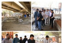 मेट्रो उड्डाणपुलाखालील उद्यान व ओपन जिम प्रकल्पांची आयुक्तांकडून पाहणी