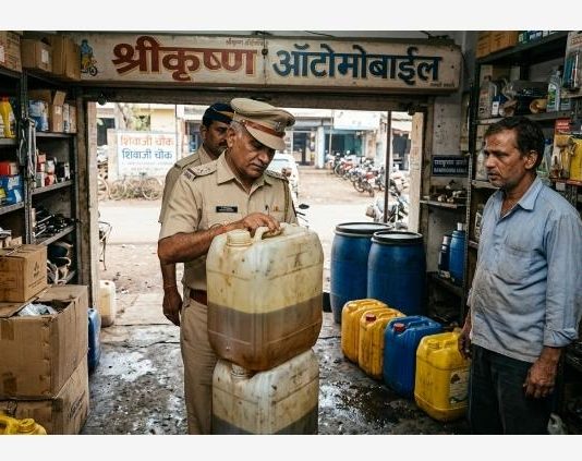 सिंदेवाहीत अवैध पेट्रोल विक्रीवर पोलिसांचा छापा; ‘श्रीकृष्ण ऑटोमोबाईल’च्या मालकावर गुन्हा दाखल